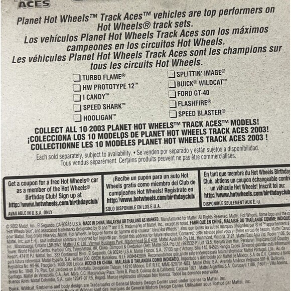 2003 Hot Wheels ~TRACK ACES 8/10~ Buick Wildcat Col. #173 (With Atomix) Gold 3Sp - Picture 8 of 8